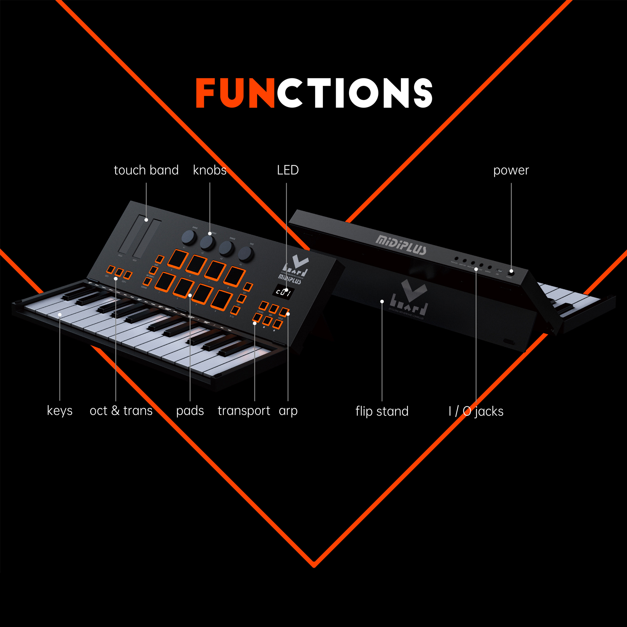 Foldable Instruments Musical Keyboard Stand Midi Controller